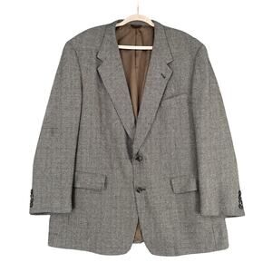 Hart Schaffner Marx Gray Tweed Notched Lapel Single Vent Blazer Jacket 48 R